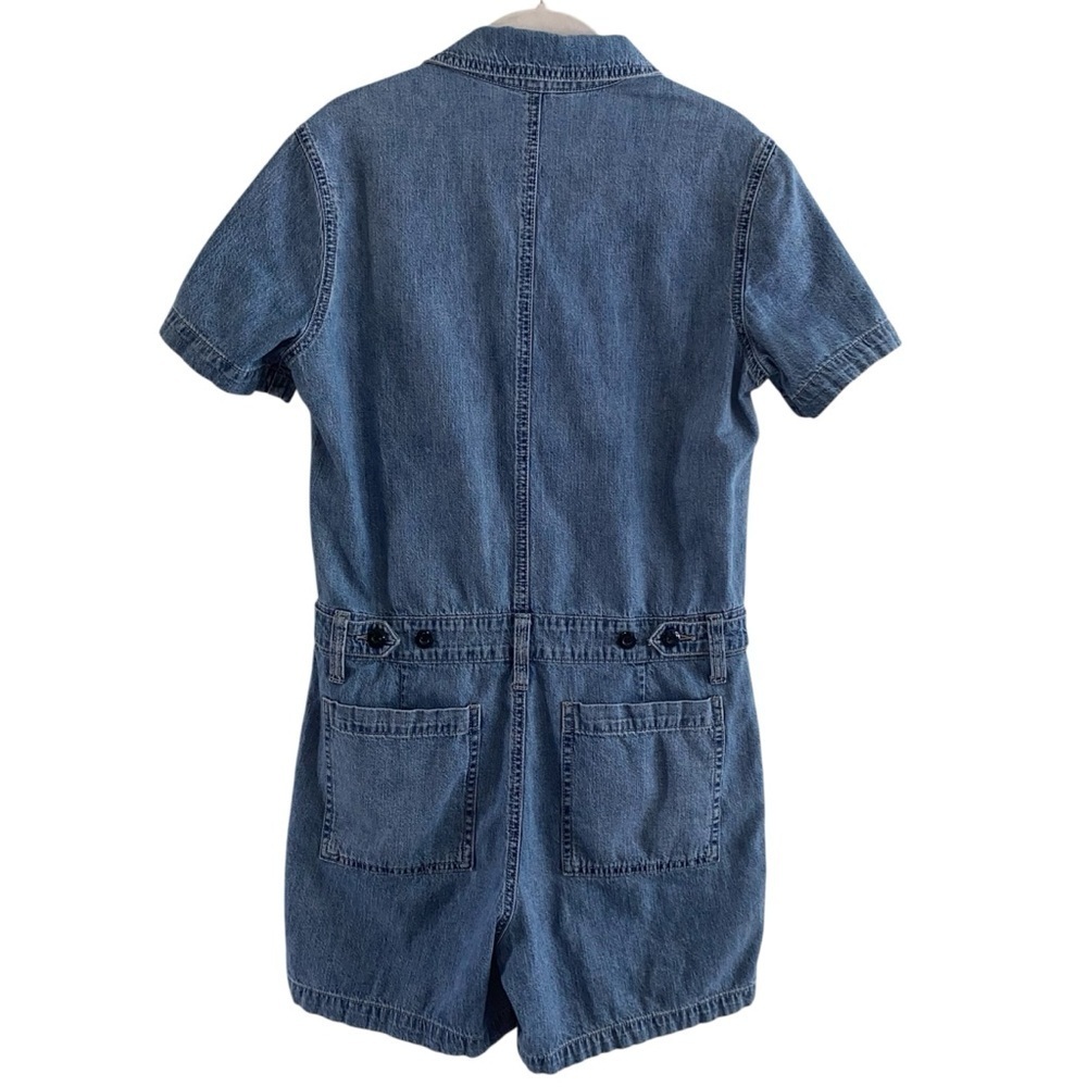 Lucky Brand Women's Denim Surplus Shortall Romper Small Utility Button Front - Picture 5 of 16